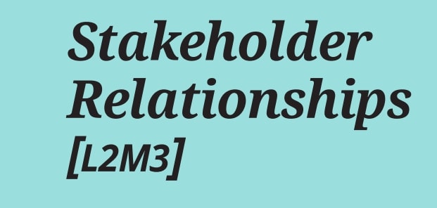 Stakeholder relationships