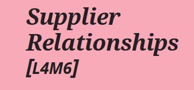 Supplier relationships
